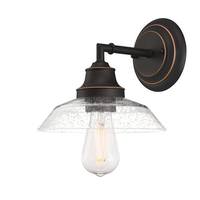 Westinghouse 1 Light Oil Rubbed Bronze with Clear Seeded Glass Wall Light Fixture