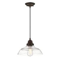 View 1 Light Oil Rubbed Bronze with Clear Seeded Glass Pendant