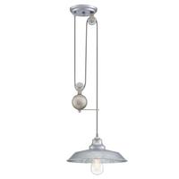 View 1 Light Galvanized Steel Pully Pendant