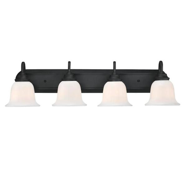 4 Light Matte Black Wall Light Fixture