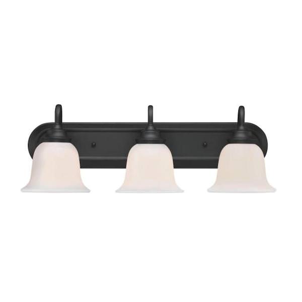 3 Light Matte Black Wall Fixture