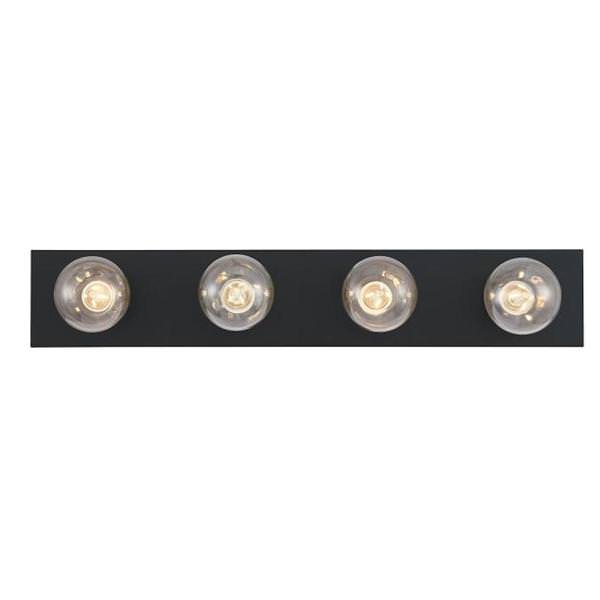 4 Light Matte Black Indoor Light Fixture