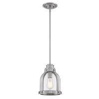 Westinghouse 1 Light Brushed Nickel Clear Glass Mini Pendant