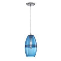 Westinghouse 1 Light Brushed Nickel with Sapphire Glass Mini Pendant Ceiling Light Fixture