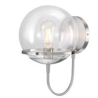 Westinghouse 1 Light Brushed Nickel Clear Water Glass Shade Wall Light Fixture