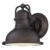 View LED 9.5" Lantern Oil Rubbed Bronze Wall Light Fixture with Clear Prismatic Lens