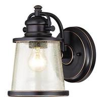 Westinghouse 1 Light (Medium Screw Base) 10" Lantern Amber Bronze with Clear Seeded Glass Wall Light Fixture