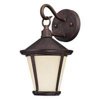 Westinghouse 9 watt 120 volt LED 11.9" Lantern Victorian Bronze Wall Light Fixture with Amber Frosted Glass