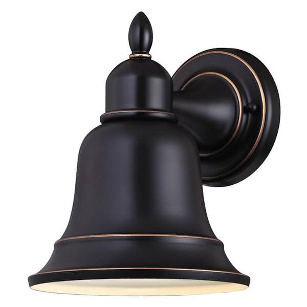 1 Light (Medium Screw Base) 9.5" Lantern Amber Bronze Wall Light Fixture