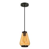 Westinghouse 1 Light Adjustable Oil Rubbed Bronze Finish with Amber Glass Shade