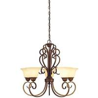 View 5 Light (Medium Screw Base) 25.5" Regal Springs Ebony Gold Finish with Burnt Scavo Glass Chandelier Light Fixture