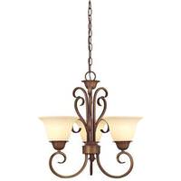 Westinghouse 3 Light (Medium Screw Base) 19" Regal Springs Ebony Gold Finish with Burnt Scavo Glass Chandelier Light Fixture