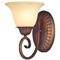 View 1 Light (Medium Screw Base) 7" Regal Springs Ebony Gold Finish with Burnt Scavo Glass Wall Light Fixture