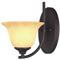 View 1 Light (Medium Screw Base) 7" Kings Canyon Oil Rubbed Bronze Finish with Burnt Scavo Glass Wall Light Fixture