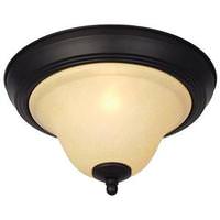 Westinghouse 1 Light (Medium Screw Base) 11" Elena Flush Mount Dark Bronze Finish with Antique Amber Glass Ceiling Light Fixture