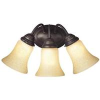 View 3 Light (Medium Screw Base) 17.25" Trinity II Oil Rubbed Bronze Finish with Aged Alabaster Glass Wall Light Fixture