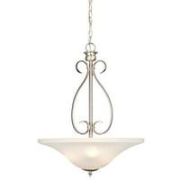 Westinghouse 3 Light (Medium Screw Base) 19.75" Fontane Brushed Nickel Finish with Frosted Glass Pendant Light Fixture