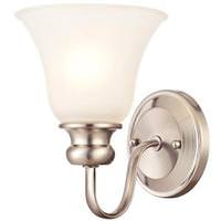 View 1 Light (Medium Screw Base) 6.5" Fontane Brushed Nickel Finish with Frosted Glass Wall Light Fixture