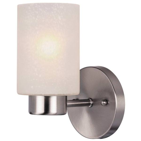 1 Light (Medium Screw Base) 4.75" Sylvestre Brushed Nickel Finish with Frosted Seeded Glass Wall Light Fixture
