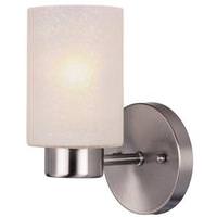 View 1 Light (Medium Screw Base) 4.75" Sylvestre Brushed Nickel Finish with Frosted Seeded Glass Wall Light Fixture