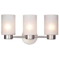 View 3 Light (Medium Screw Base) 15.75" Sylvestre Brushed Nickel Finish with Frosted Seeded Glass Wall Light Fixture