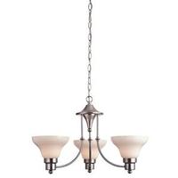 Westinghouse 3 Light (Medium Screw Base) 24" Swanstone Satin Nickel Finish with White Opal Glass Chandelier Light Fixture