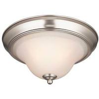 View 1 Light (Medium Screw Base) 11.4" Swanstone Flush Mount Satin Nickel Finish with White Opal Glass Ceiling Light Fixture