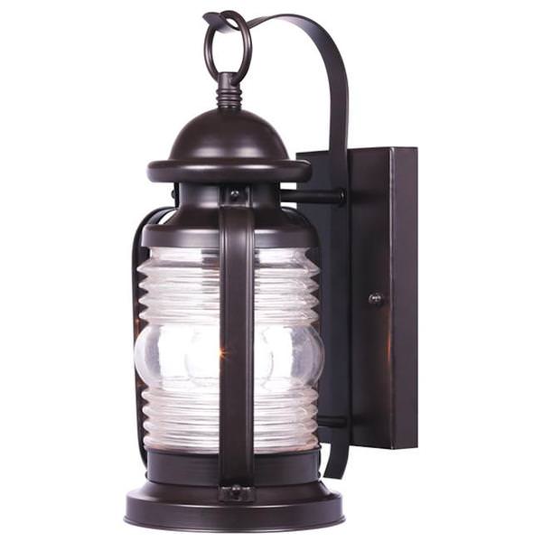 1 Light (Medium Screw Base) 6" Weatherby Weathered Bronze Finish on Steel with Clear Glass Wall Lantern Light Fixture