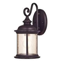 Westinghouse 1 Light (Medium Screw Base) 12.75" Lantern Oil Rubbed Bronze with Clear Seeeded Glass Wall Light Fixture