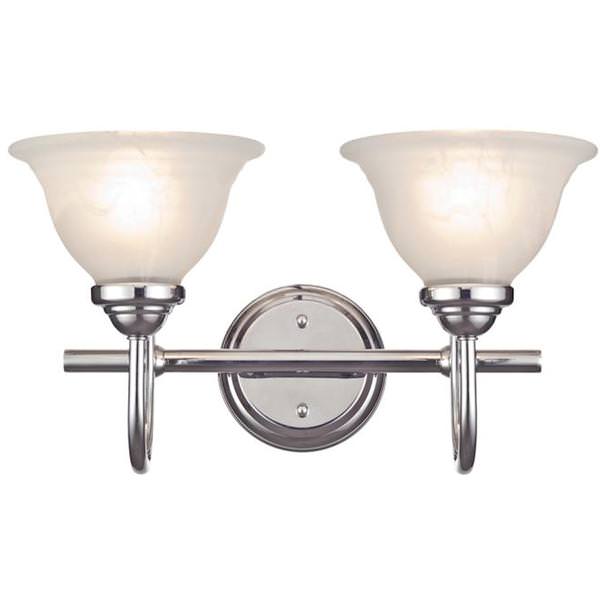 2 Light (Medium Screw Base) 15.9" Elena II Chrome Finish with Honey Swirl Scavo Glass Wall Light Fixture