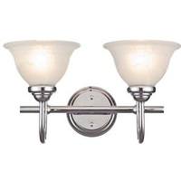Westinghouse 2 Light (Medium Screw Base) 15.9" Elena II Chrome Finish with Honey Swirl Scavo Glass Wall Light Fixture