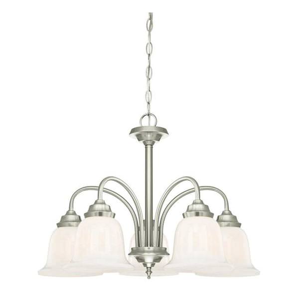 5 Light Brushed Nickel Ceiling Light Fixture