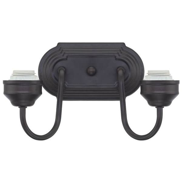 2 Light (Medium Screw Base) 11" Oil Rubbed Bronze Finish Wall Light Fixture