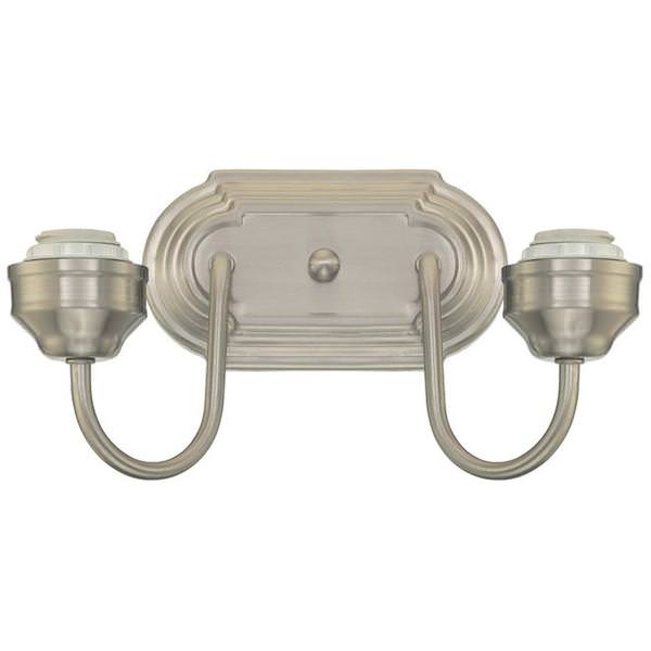 2 Light (Medium Screw Base) 11" Brushed Nickel Finish Wall Light Fixture