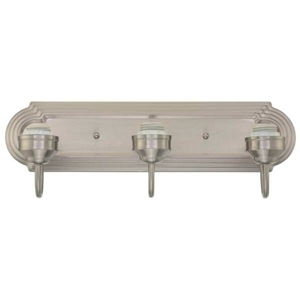 3 Light (Medium Screw Base) 19.5" Brushed Nickel Finish Wall Light Fixture