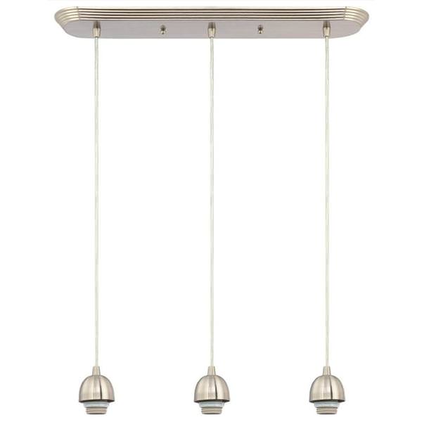 3 Light (Medium Screw Base) 23.5" Brushed Nickel Finish Mini Pendant Light Fixture