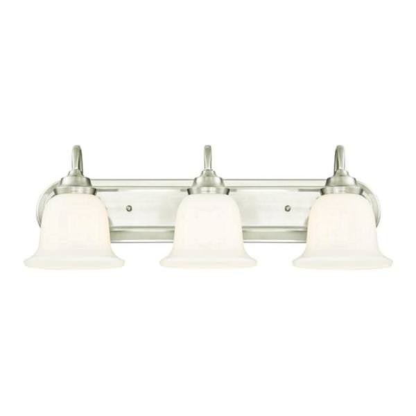 3 Light Brushed Nickel Wall Light Fixture