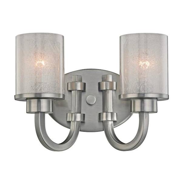 2 Light Brushed Nickel Wall Light Fixture