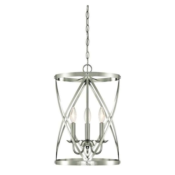 3 Light Brushed Nickel Chandelier Light Fixture