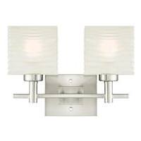 View 2 Light Brushed Nickel Wall Light Fixture