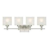 View 4 Light Brushed Nickel Wall Light Fixture