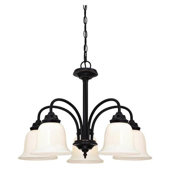 5 Light Amber Bronze Ceiling Light Fixture