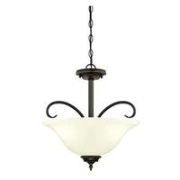 View 3 Light Indoor Amber Bronze Convertible Pendant/Semi-Flush Ceiling Fixture