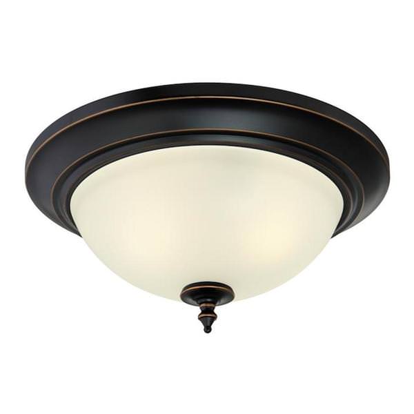 2 Light Amber Bronze Ceiling Light Fixture