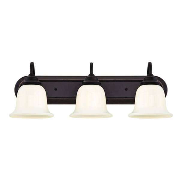 3 Light Amber Bronze Indoor Wall Fixture