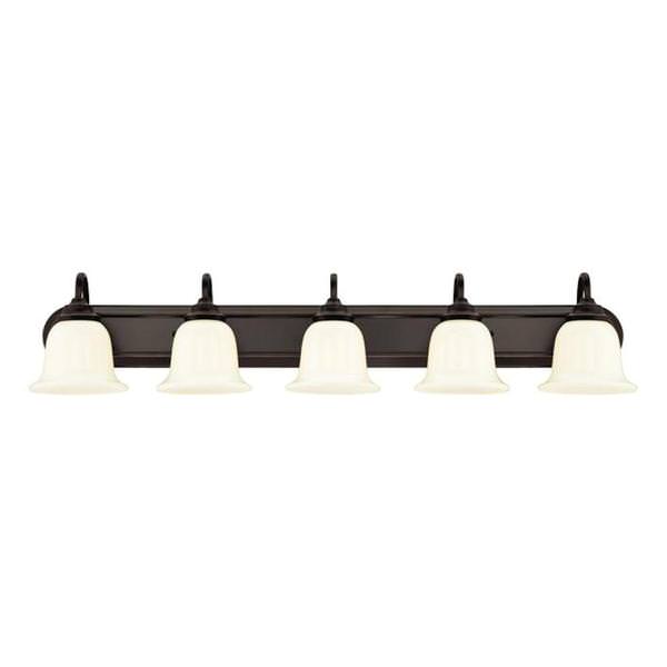 5 Light Amber Bronze Wall Light Fixture
