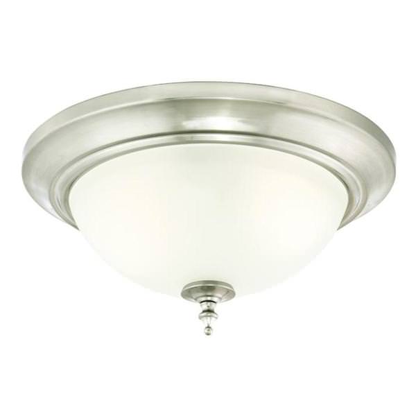 2 Light Brushed Nickel Ceiling Light Fixture