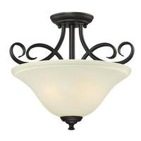 View 2 Light Oil Rubbed Bronze Semi-Flush Ceiling Light Fixture