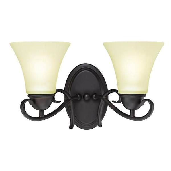 2 Light Oil Rubbed Bronze Wall Light Fixture