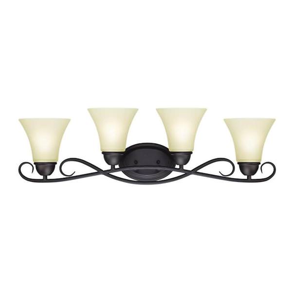 4 Light Oil Rubbed Bronze Wall Light Fixture